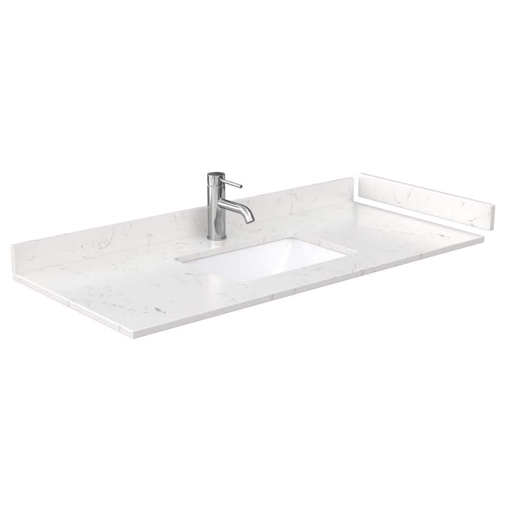 Wyndham Collection 48 in. W x 22 in. D Cultured Marble Single Basin ...