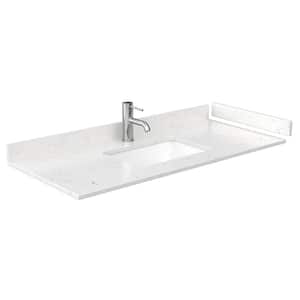 48 in. W x 22 in. D Cultured Marble Single Basin Vanity Top in Light-Vein Carrara with White Basin