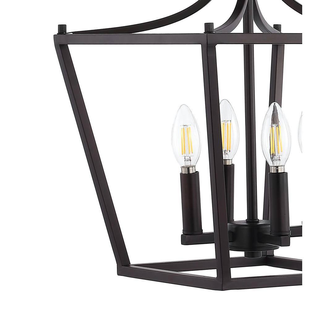 Camden 13" 4-Light LED Oil-Rubbed Bronze Farmhouse Pendant Lantern