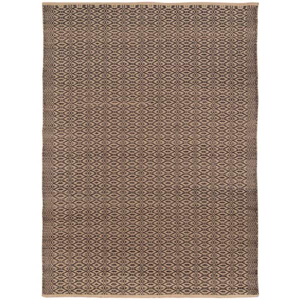 Amer Rugs Zola 8 ft. X 10 ft. Black/Tan Geometric, Solid Color Area Rug