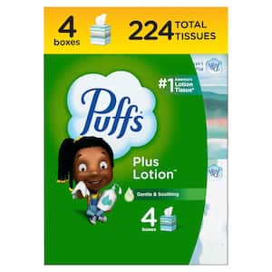 Plus Lotion 2-Ply Facial Tissue Cube Box (56-Sheets Per Box, 4 CNT)