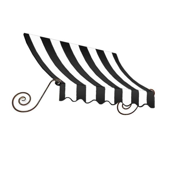 7.38 ft. Wide Charleston Window/Entry Fixed Awning (24 in. H x 12 in. D) Black/White