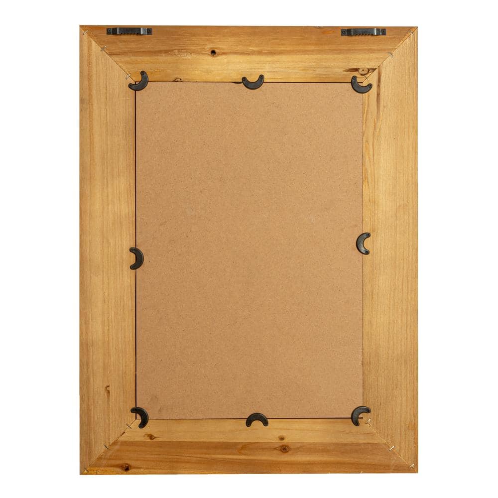 Bohemian Coastal Charm Wood and Rattan Rectangular Wall Mirror