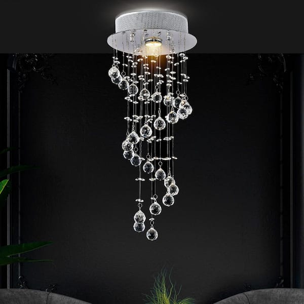 Spiral 1 Light Flush Mount With Chrome Finish