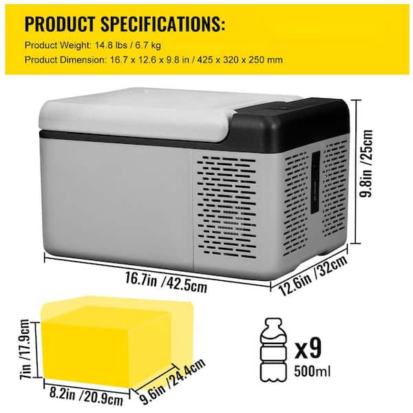 BougeRV 0.99 cu. ft. Outdoor Refrigerator Portable Mini Fridge Car  Compressor Freezer Cooler in Gray THD02803 - The Home Depot