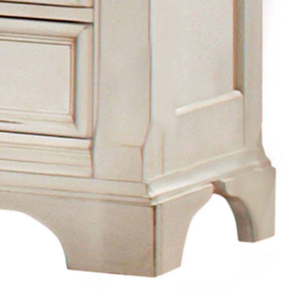 Heirloom Antique White 3-Drawer Nightstand with Pewter Handles