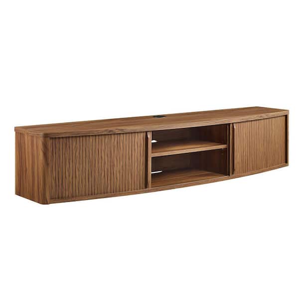 MODWAY Resonance 60 in. Wall-Mount TV Stand in Walnut