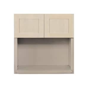 Lancaster Stone Wash Plywood Shaker Stock Assembled Wall Microwave Kitchen Cabinet 30 in. W x 42 in. H x 12 in. D