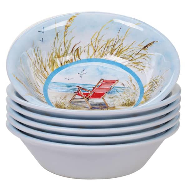 Certified International Ocean View 6-Piece Multi-Colored 7.5 in. x 2 in. All Purpose Bowl Set
