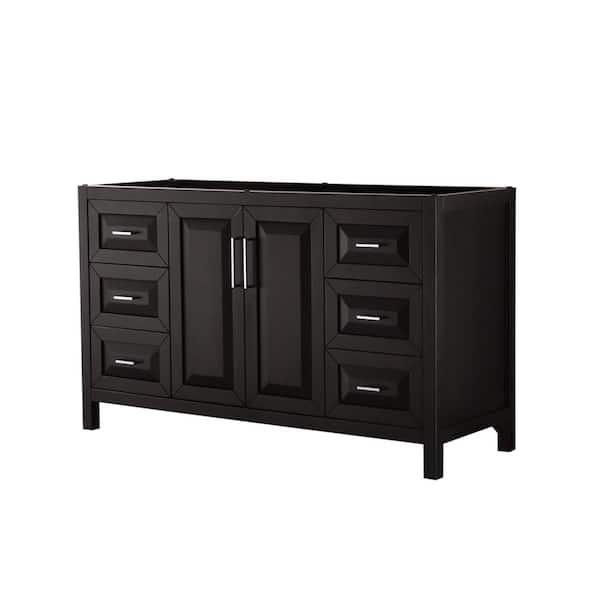 Wyndham Collection Daria 59 in. W x 21.5 in. D x 35 in H Single Bath Vanity Cabinet without Top in Dark Espresso
