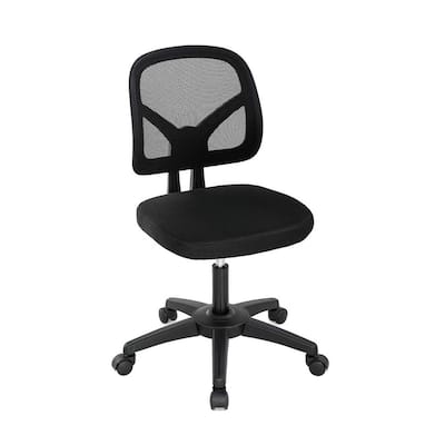 Ergonomic Black Rolling Fabric Swivel Office Task Chair Seating with Lumbar Support