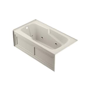 Cetra 60 in. x 32 in. Whirlpool Bathtub with Left Drain in Oyster