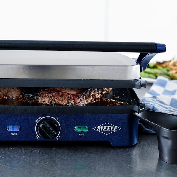 Blue Diamond Ceramic Nonstick Electric Sizzle Griddle with Grill & Waffle Plates