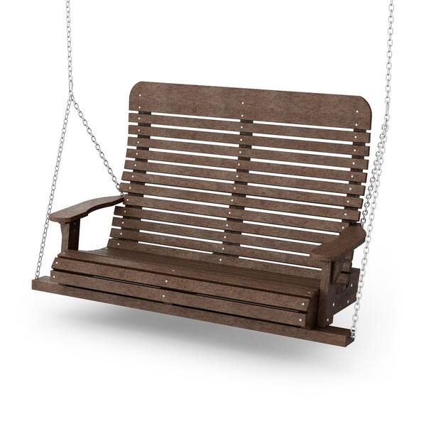 Wildridge Signature 2-Person Tudor Brown Plastic Porch Swing