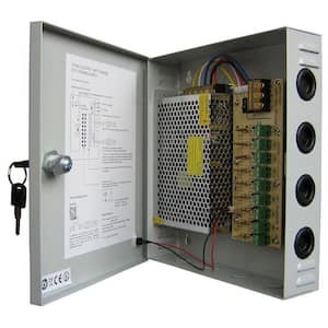9-Port DC12V 15 Amp CCTV Power Supply Box