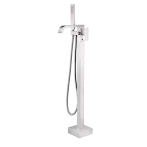 Single-Handle Claw Foot Tub Faucet with Hand Shower with High Pressure in Brushed Nickel