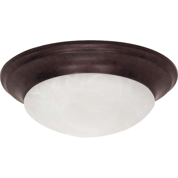 SATCO 1-Light Ceiling Old Bronze Incandescent Flush Mount