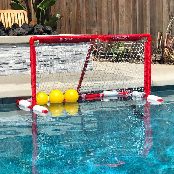 Water Polo Set Swimming Pool Toys Floating Game Goal Net Ball Land Outdoor Fun