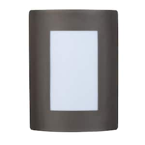 View 8 in. W 1-Light Bronze Outdoor Wall Lantern Sconce