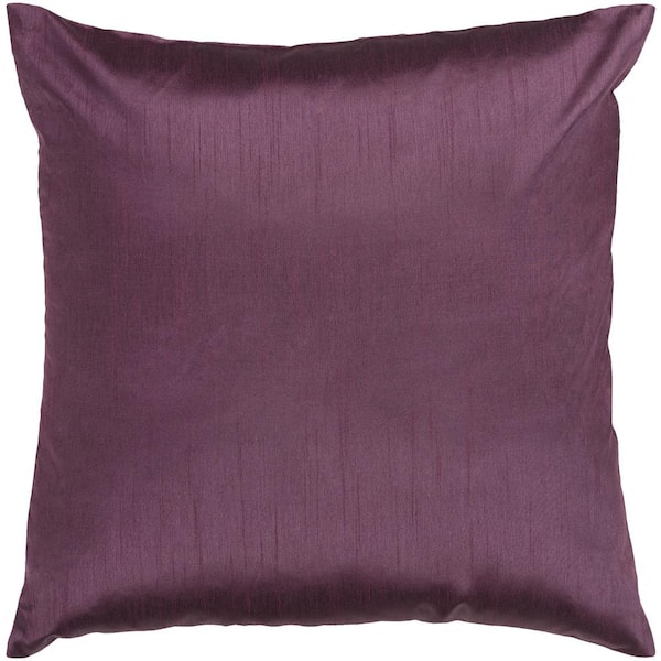 Livabliss Visoko Plum Solid Polyester 18 in. x 18 in. Throw Pillow