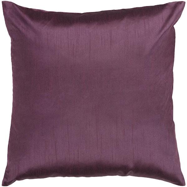 Livabliss Visoko Plum Solid Polyester 22 in. x 22 in. Throw Pillow