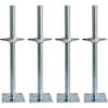 GaeaAuto 4-Pack Adjustable Leveling Jack – Solid Steel Screw Jacks With Base Plate For Baker-Style Scaffolding, 18.2" Height, Silver
