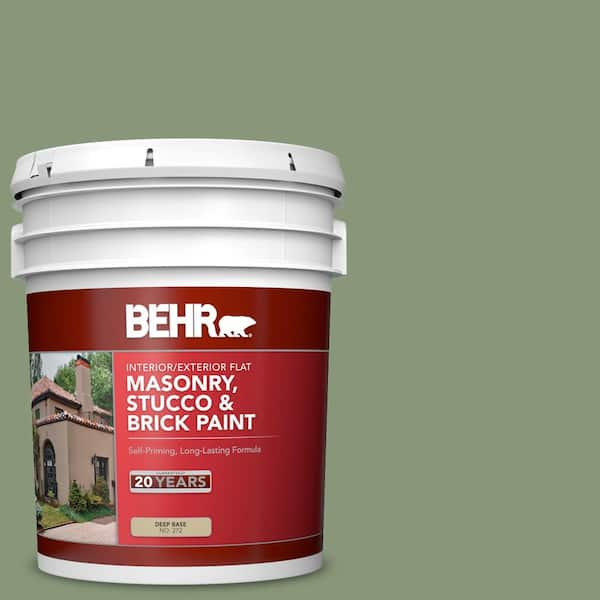 BEHR 5 gal. #S390-5 Laurel Tree Flat Masonry, Stucco and Brick Interior ...