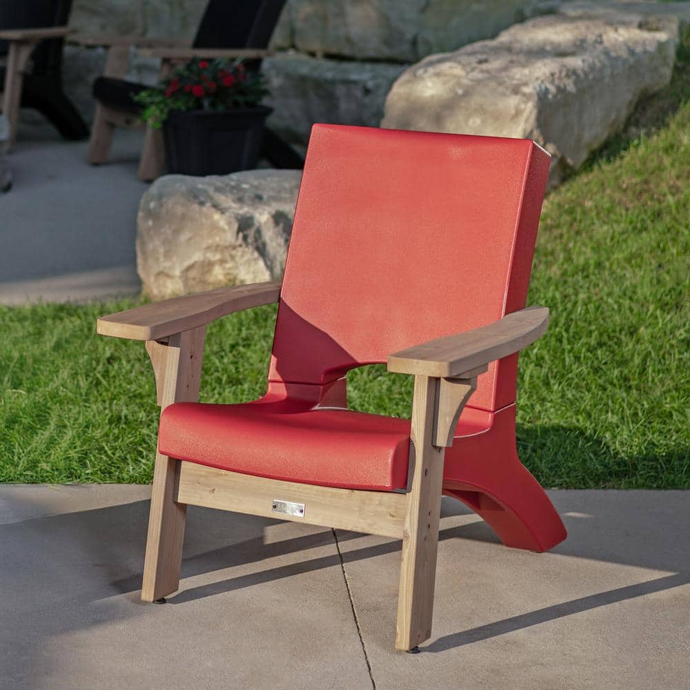 Red and Brown Cedar Resin 3-Piece Patio Conversation Set