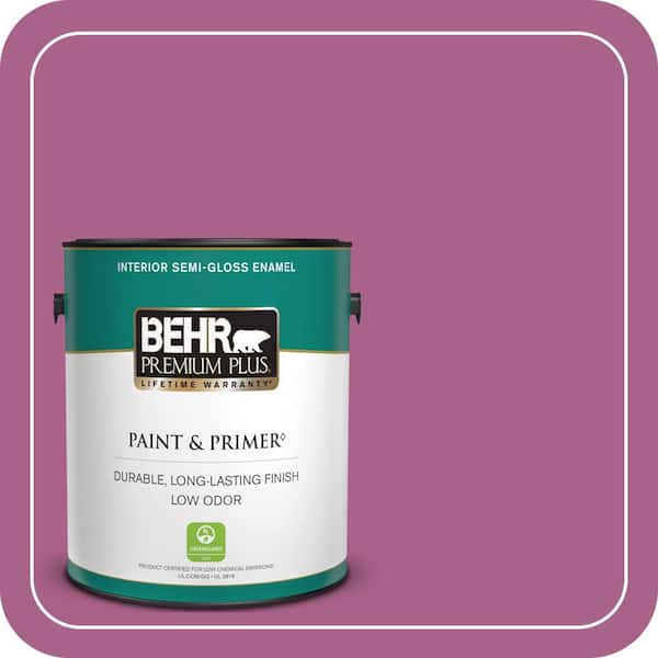 BEHR PREMIUM PLUS 1 gal. #690B-6 Wild Mulberry Semi-Gloss Enamel Low Odor Interior Paint & Primer