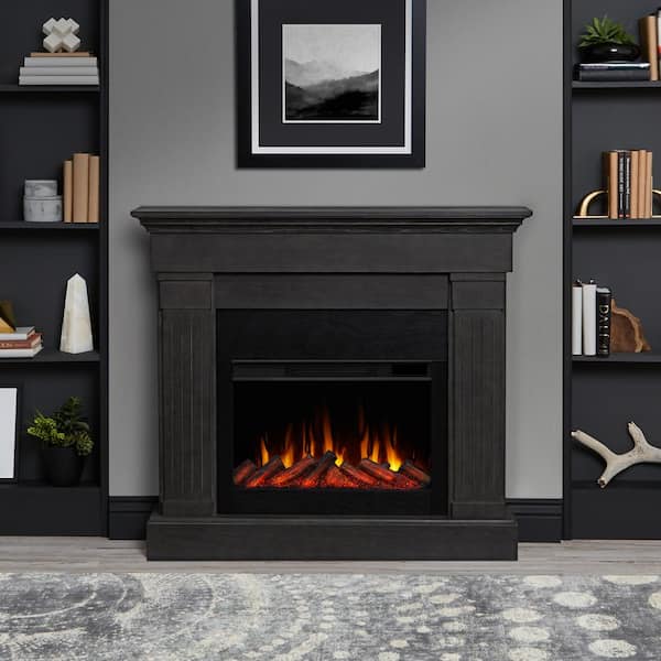 Real Flame Crawford Slimline 47 in. Freestanding Electric Fireplace in Gray 8020E-GRY - The Home Depot