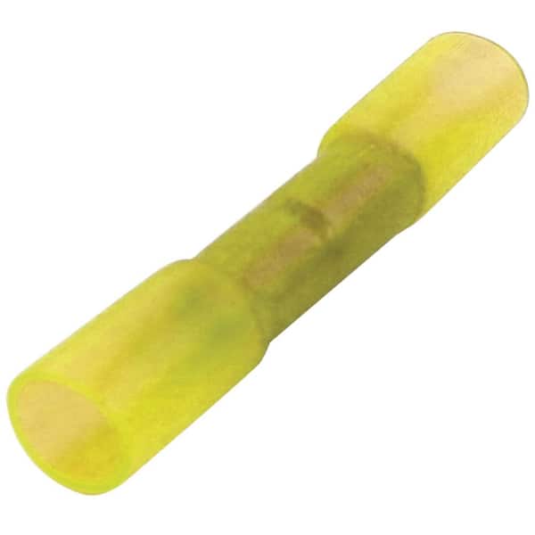 FulTyme RV 12 GA to 10 GA Yellow Crimp 'N Seal Butt Splice Heat Shrink (100-Piece)