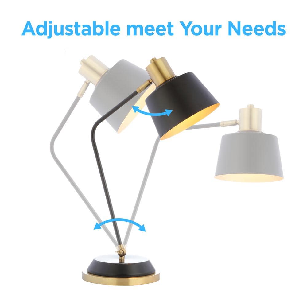 Black and Brass Adjustable Metal LED Desk Lamp