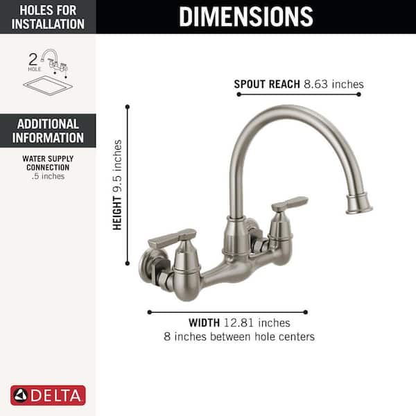 Delta Transitional 6-in Brilliance Stainless Steel Wall Mount ADA