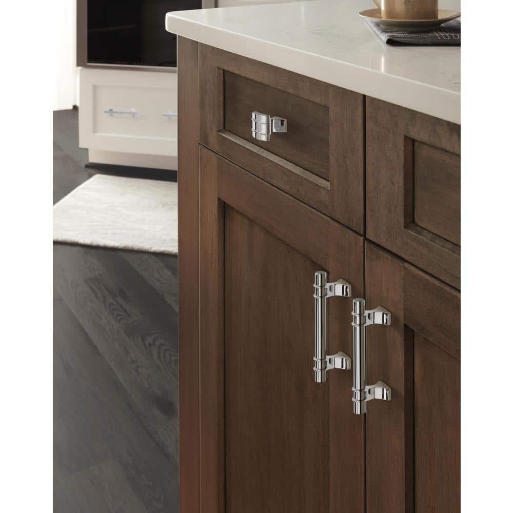 Polished Chrome Rectangular Cabinet Knob with Mounting Hardware