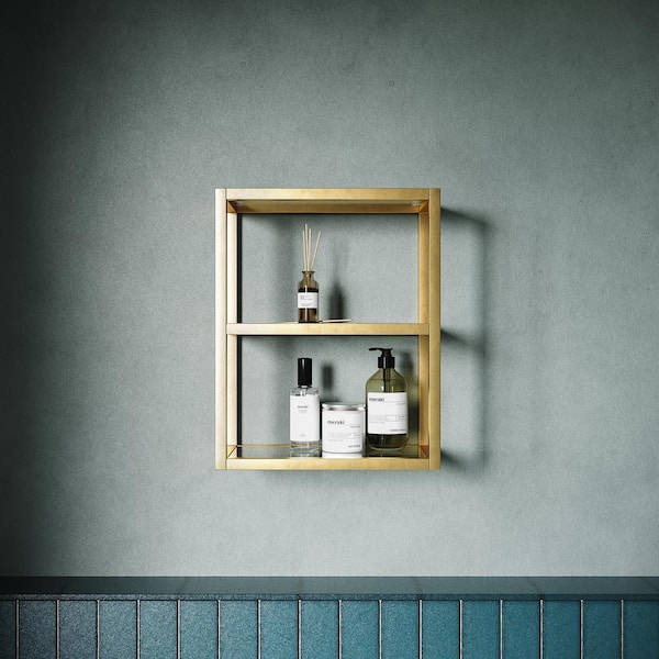 Swiss Madison Pierre 16 in. x 20 in. x 10 in. Wall-Mounted Linen Cabinet in Brushed Gold