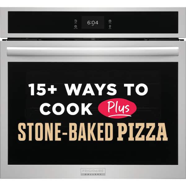 Gallery 30 in. 5.3 cu. ft. Single Electric Wall Oven in Stainless Steel with Stone-Baked Pizza