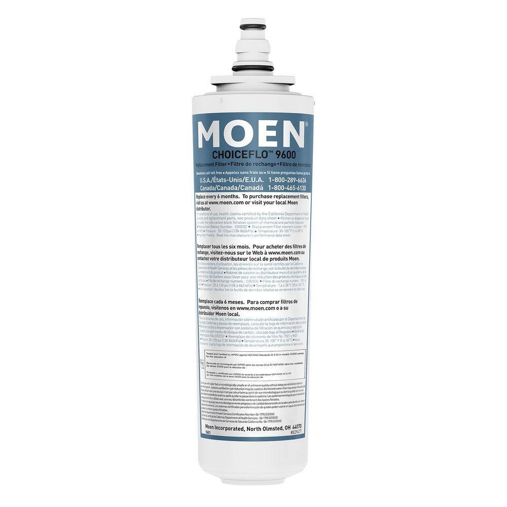 2 Pack AquaCrest Water Filter Cartridges For Moen ChoiceFlo 9600, 9601, S5500 Faucets