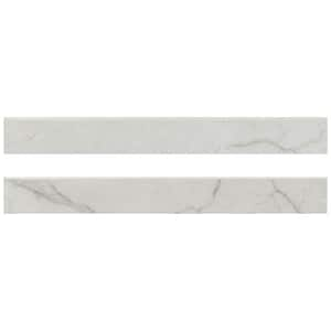 Brighton Grey Bullnose 3 in. x 24 in. Polished Porcelain Wall Tile (20 lin. ft./Case)