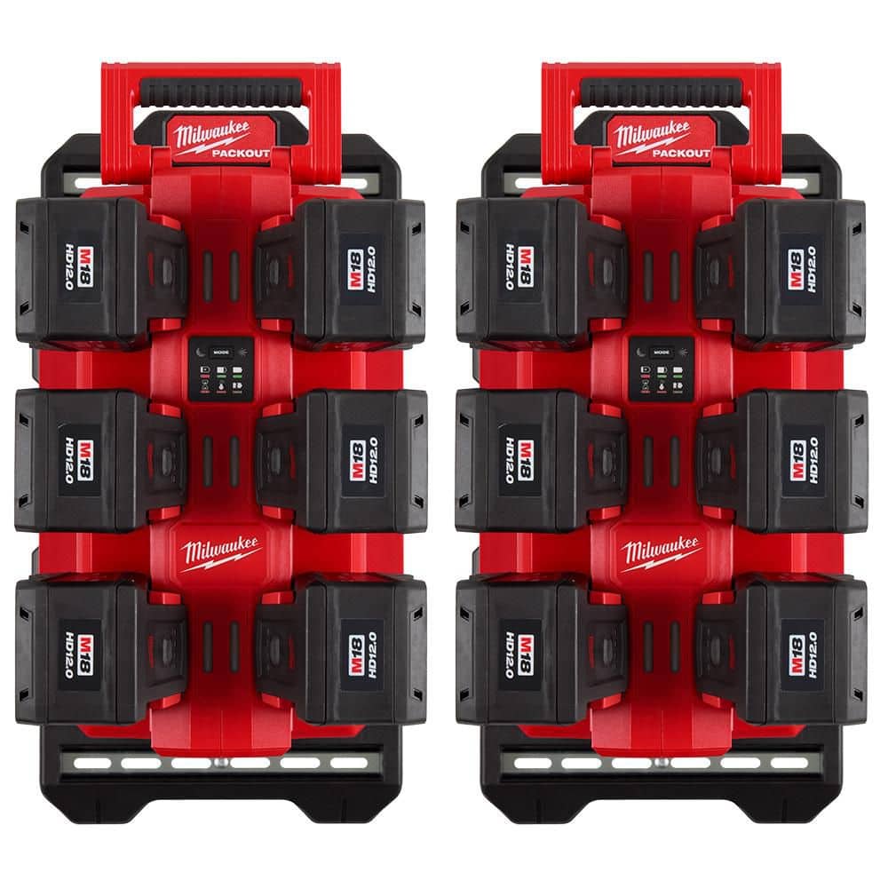 M18 18V PACKOUT 6-Port Daisy Chain Rapid Charger (2) w/ (2) Mounting Plates & (12) 12.0 Ah FORGE Batteries price history on PriceWatchPro