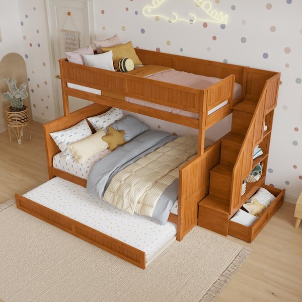 AFI Dover Light Toffee Natural Bronze Solid Wood Frame Twin Over