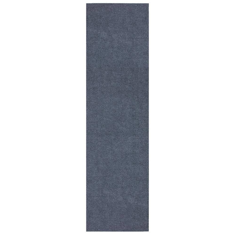 Ottomanson Lifesaver Waterproof Non-Slip Solid 4 X17 Indoor/Outdoor Runner Rug, 4 ft.x 17 ft., Gray, Polyester Garage Flooring