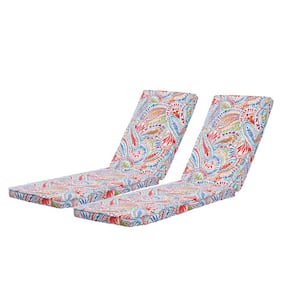 22.05 in. x 2.76 in. 2-Piece Outdoor Lounge Chair Chaise Lounge Replacement Cushions in Flower Patterned