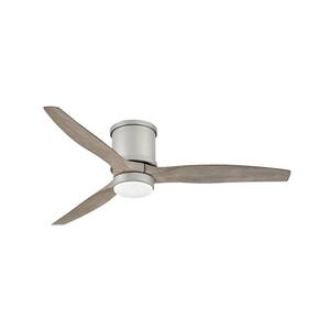 Hinkley Hover 52" 6-Speed Indoor/Outdoor Flush Mount Ceiling Fan with Light, Brushed Nickel