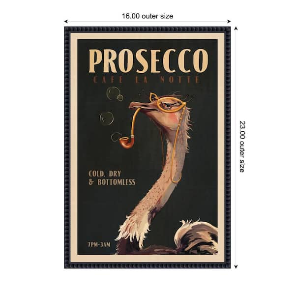 Kate and Laurel Sylvie "WG Deco Prosecco Ostrich" by The Whiskey Ginger Beverage Framed Art Print 23 in. x 16 in. 10360617 Kate and Laurel Sylvie "WG Deco Prosecco Ostrich" by The Whiskey Ginger Beverage Framed Art Print 23 in. x 16 in. 10360617