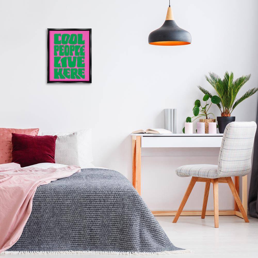 Cool People Live Here by House of Lulu Black Floater Frame Typography Graphic Art Print 21 in. x 17 in. price history on PriceWatchPro