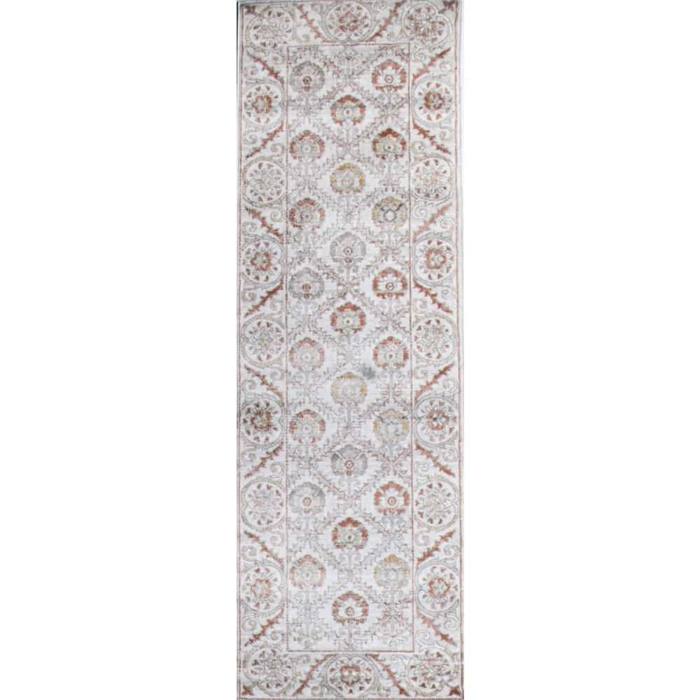 Ashland Ivory 3 ft. x 8 ft. (2 ft. 6 in. x 8 ft.) Floral Transitional Runne