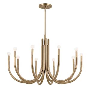Odensa 40.25 in. 10-Light Champagne Bronze Modern Candle Circle Chandelier for Dining Room