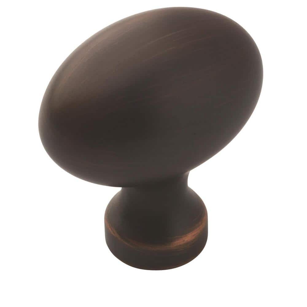 10-Pack Vaile 1 3/8 in.  35mm  Modern Oil Rubbed Bronze Oval Cabinet Knobs
