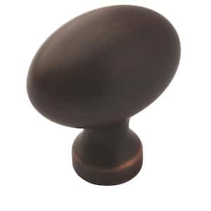 Vaile 1-3/8 in. (35mm) Modern Oil-Rubbed Bronze Oval Cabinet Knob (10-Pack)