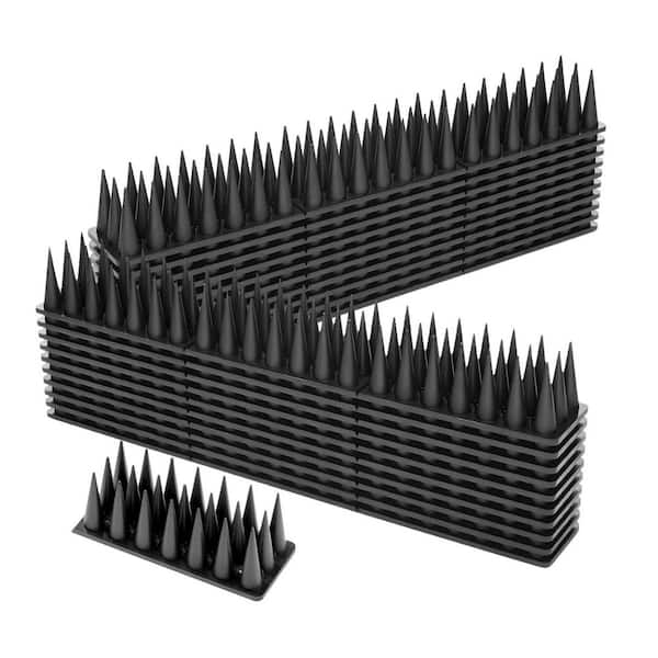 Black Bird Spikes, Animal Deterrent Spikes for Bird, Squirrel, Raccoon, Pigeon and Cat (40-Pack)